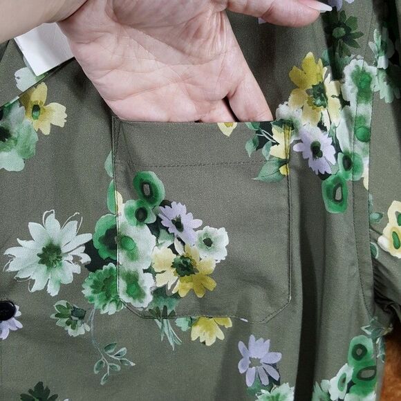 JOHN ELLIOTT Camp Shirt Mens Size 4 XL Green Floral Camo Bloom Pocket $298 - Picture 5 of 9